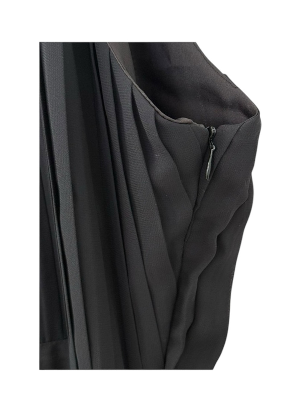 new Boston Proper 𖣴 Pleated Midi Handkerchief Hem Cocktail Dress 𖣴 Black 12 - Picture 5 of 16